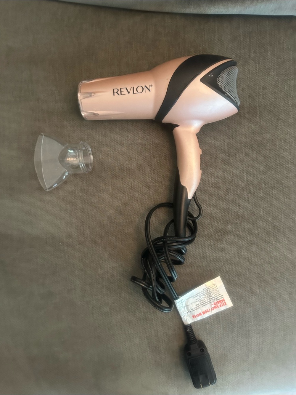 Revlon Pink and Black Travel Hair Dryer with Nozzle